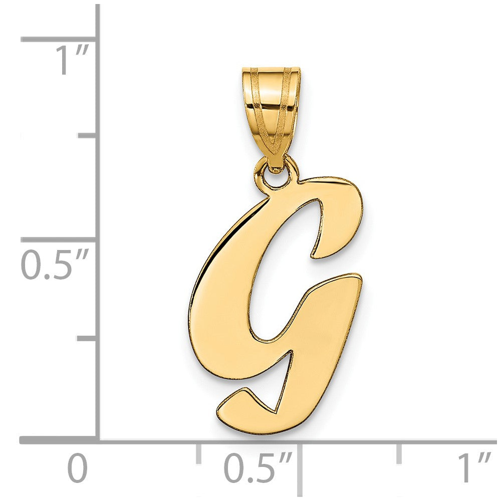 Charlie & Co Jewelry | 14k Polished Script Letter G Initial Pendant - Model YC1438G