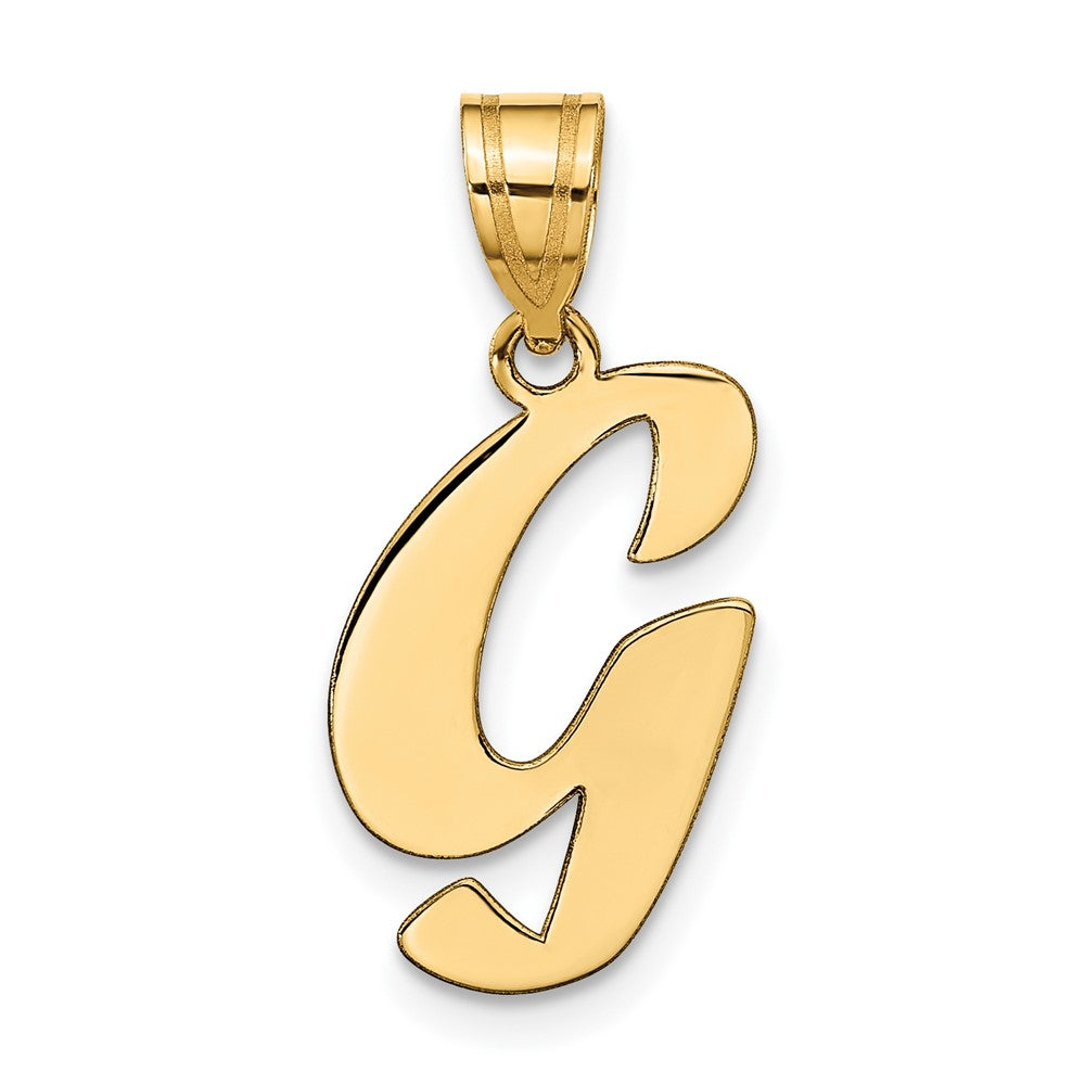 Charlie & Co Jewelry | 14k Polished Script Letter G Initial Pendant - Model YC1438G