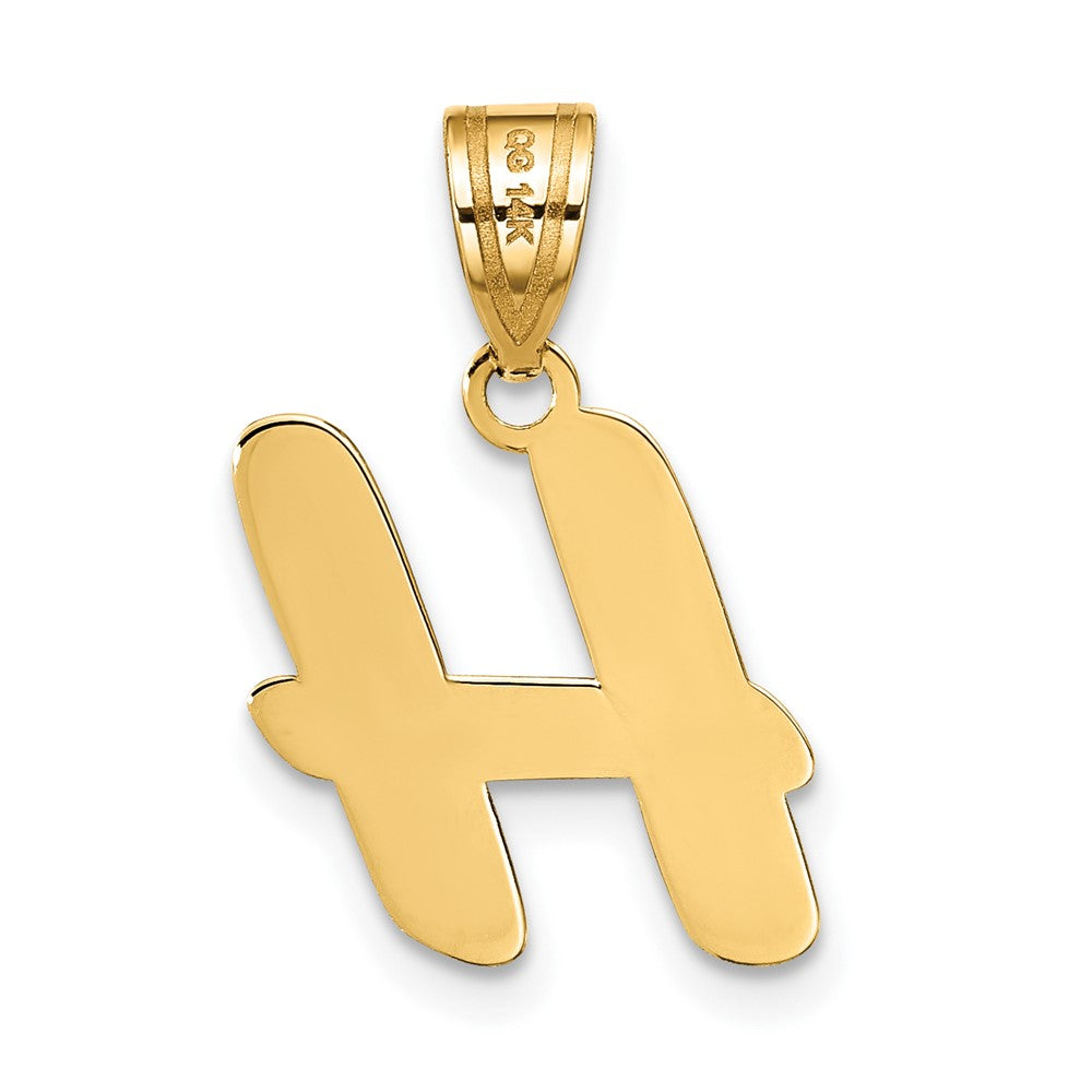 Charlie & Co Jewelry | 14k Polished Script Letter H Initial Pendant - Model YC1438H