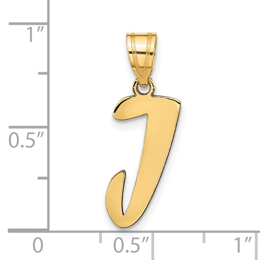 Charlie & Co Jewelry | 14k Polished Script Letter J Initial Pendant - Model YC1438J