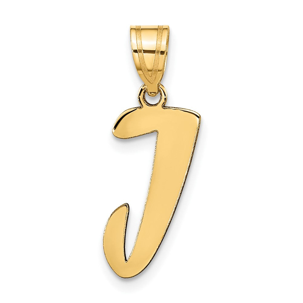 Charlie & Co Jewelry | 14k Polished Script Letter J Initial Pendant - Model YC1438J