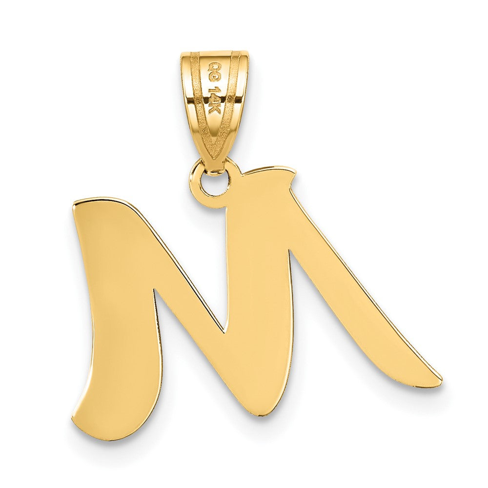 Charlie & Co Jewelry | 14k Polished Script Letter M Initial Pendant - Model YC1438M