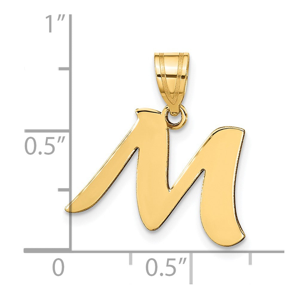 Charlie & Co Jewelry | 14k Polished Script Letter M Initial Pendant - Model YC1438M