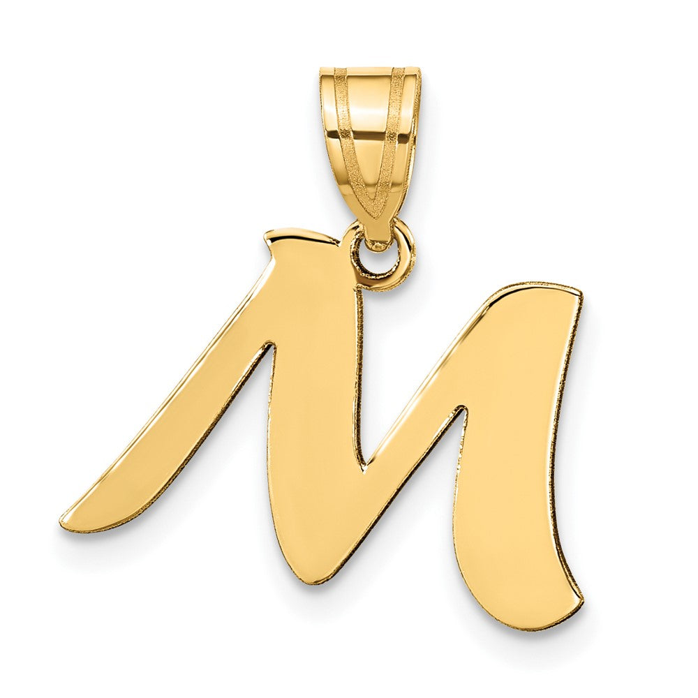 14k Polished Script Letter M Initial Pendant - Model YC1438M | Charlie ...
