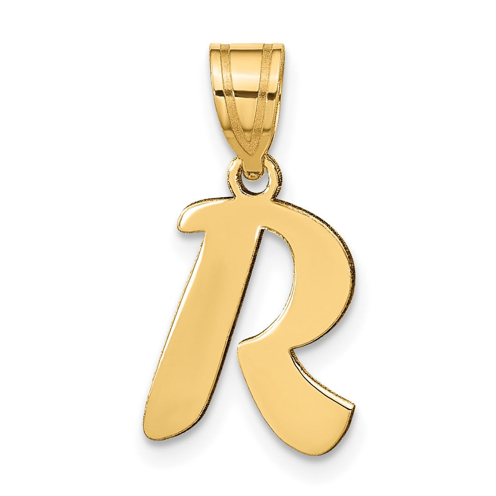 Charlie & Co Jewelry | 14k Polished Script Letter R Initial Pendant - Model YC1438R