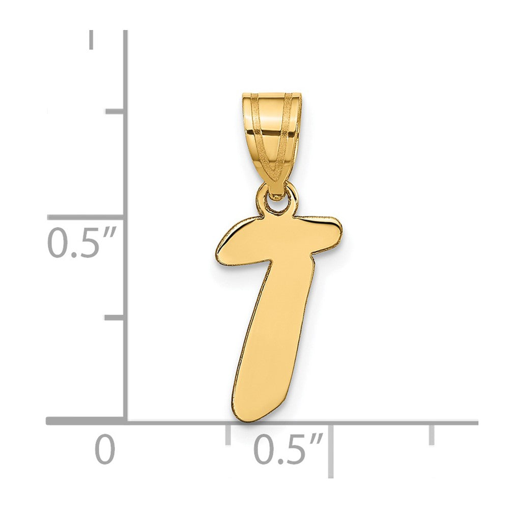 Charlie & Co Jewelry | 14k Polished Script Letter T Initial Pendant - Model YC1438T