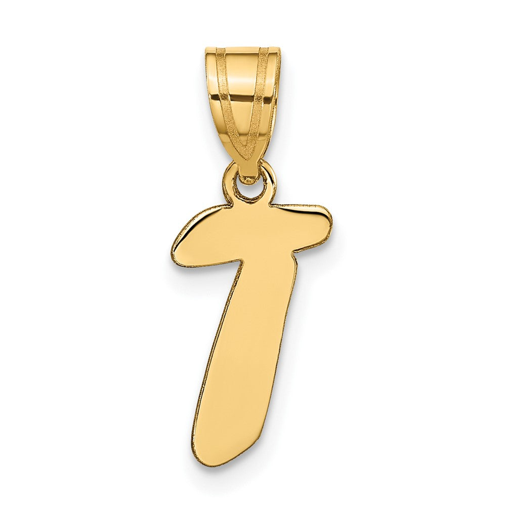 Charlie & Co Jewelry | 14k Polished Script Letter T Initial Pendant - Model YC1438T