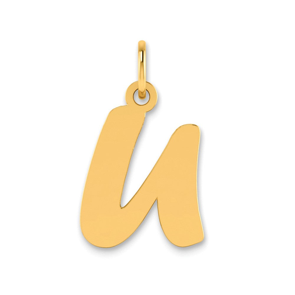 Charlie & Co Jewelry | 14k Polished Script Letter U Initial Pendant - Model YC1438U