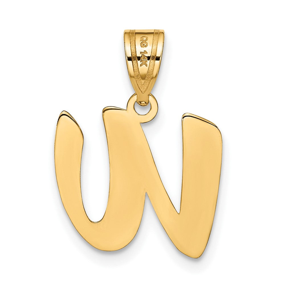 Charlie & Co Jewelry | 14k Polished Script Letter W Initial Pendant - Model YC1438W