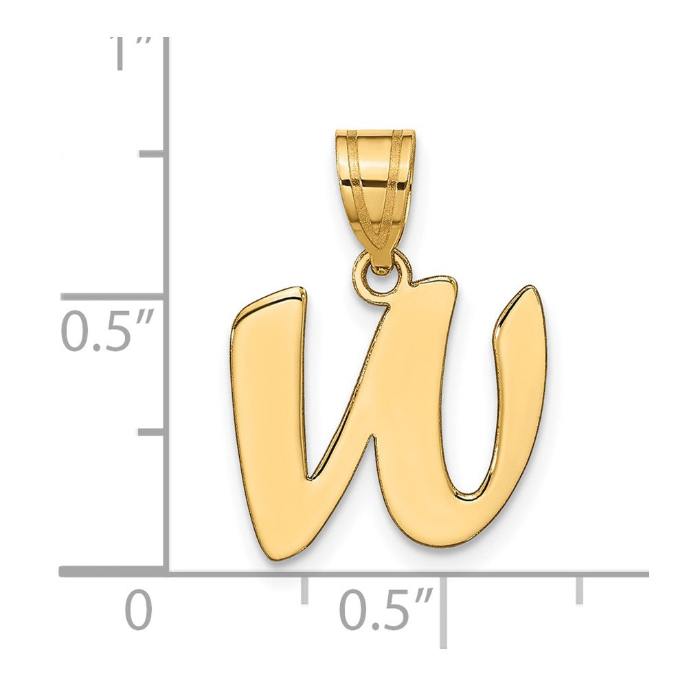Charlie & Co Jewelry | 14k Polished Script Letter W Initial Pendant - Model YC1438W