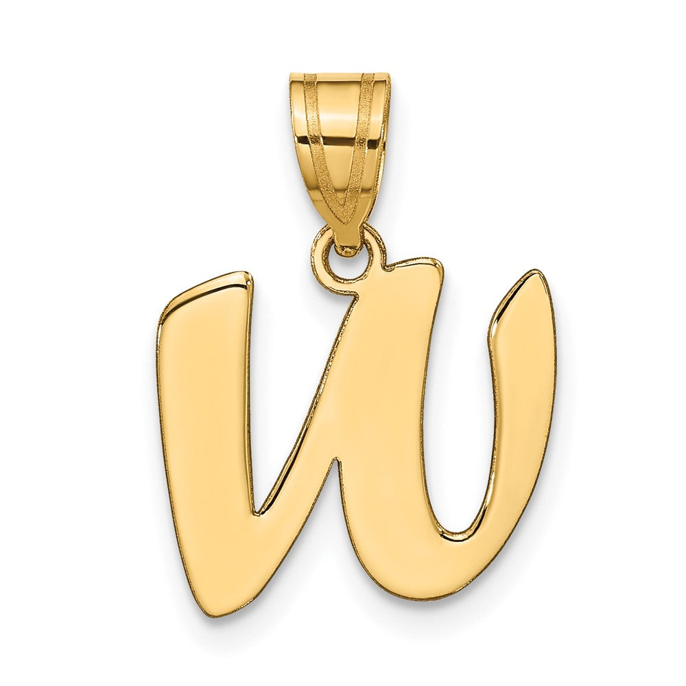 Charlie & Co Jewelry | 14k Polished Script Letter W Initial Pendant - Model YC1438W