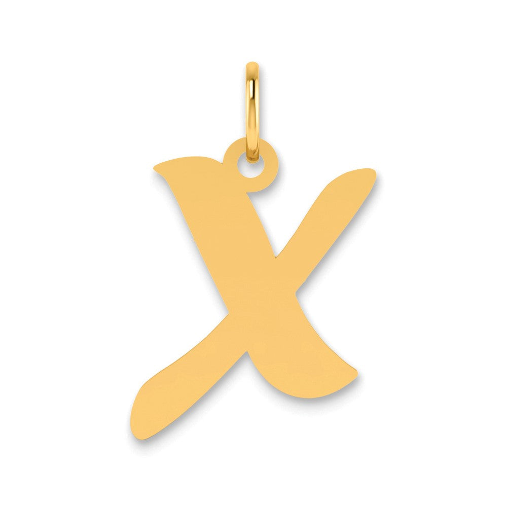 Charlie & Co Jewelry | 14k Polished Script Letter X Initial Pendant - Model YC1438X