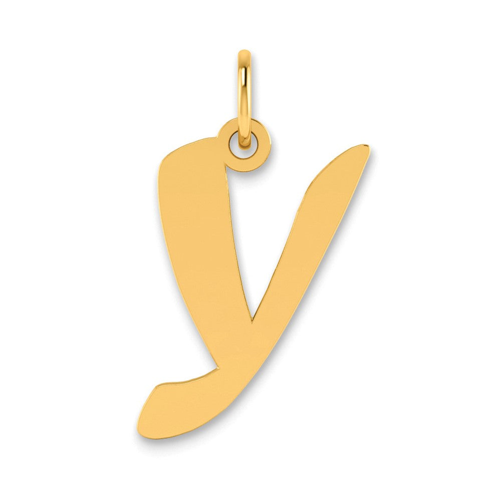 Charlie & Co Jewelry | 14k Polished Script Letter Y Initial Pendant - Model YC1438Y