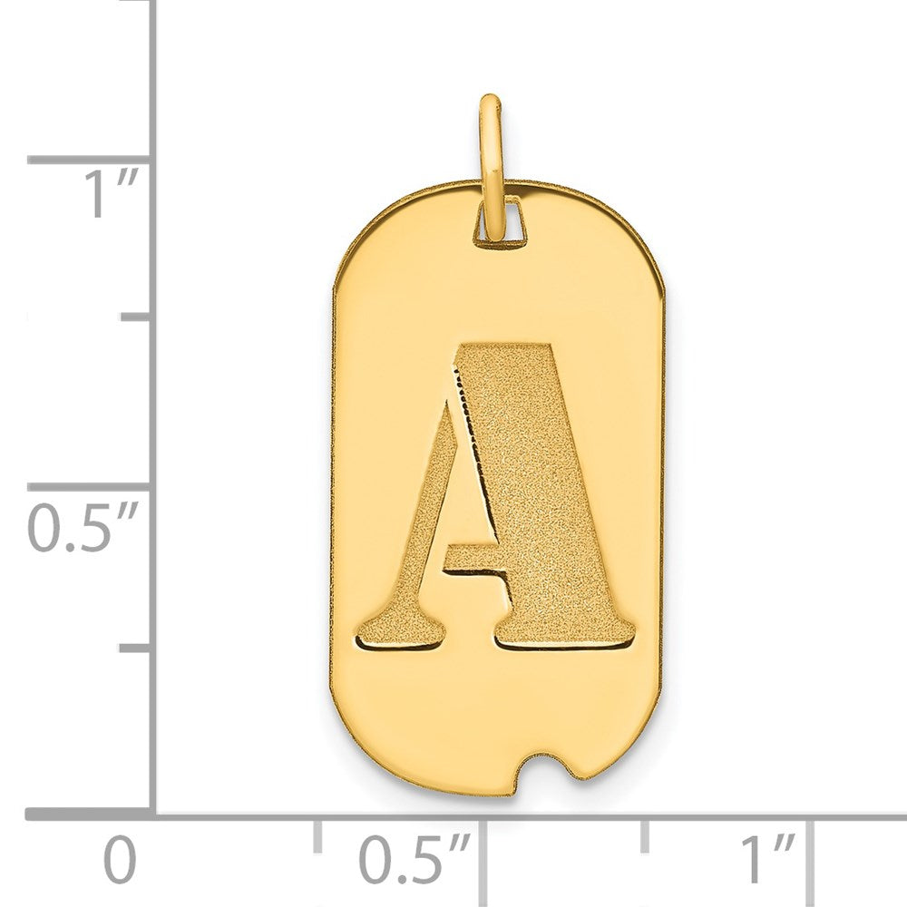 Charlie & Co Jewelry | 14k Polished Letter A Initial Dog Tag Pendant - Model YC1439A