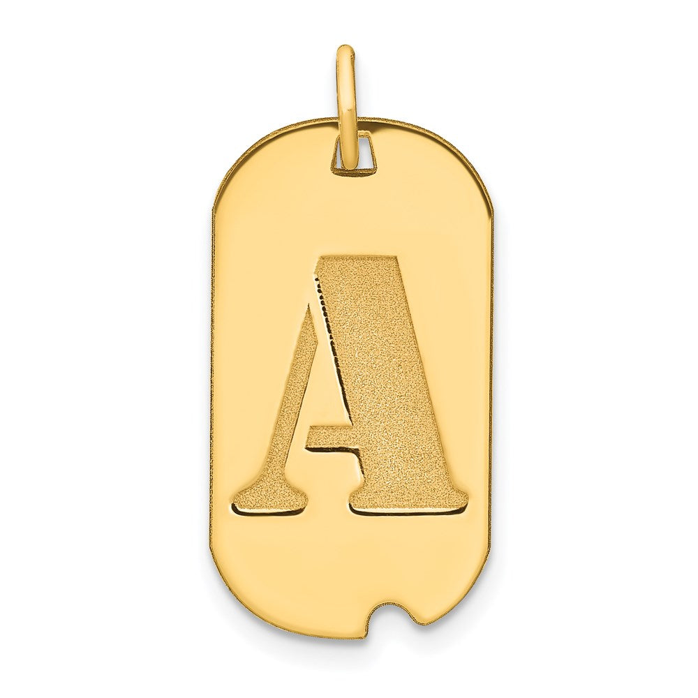 Charlie & Co Jewelry | 14k Polished Letter A Initial Dog Tag Pendant - Model YC1439A