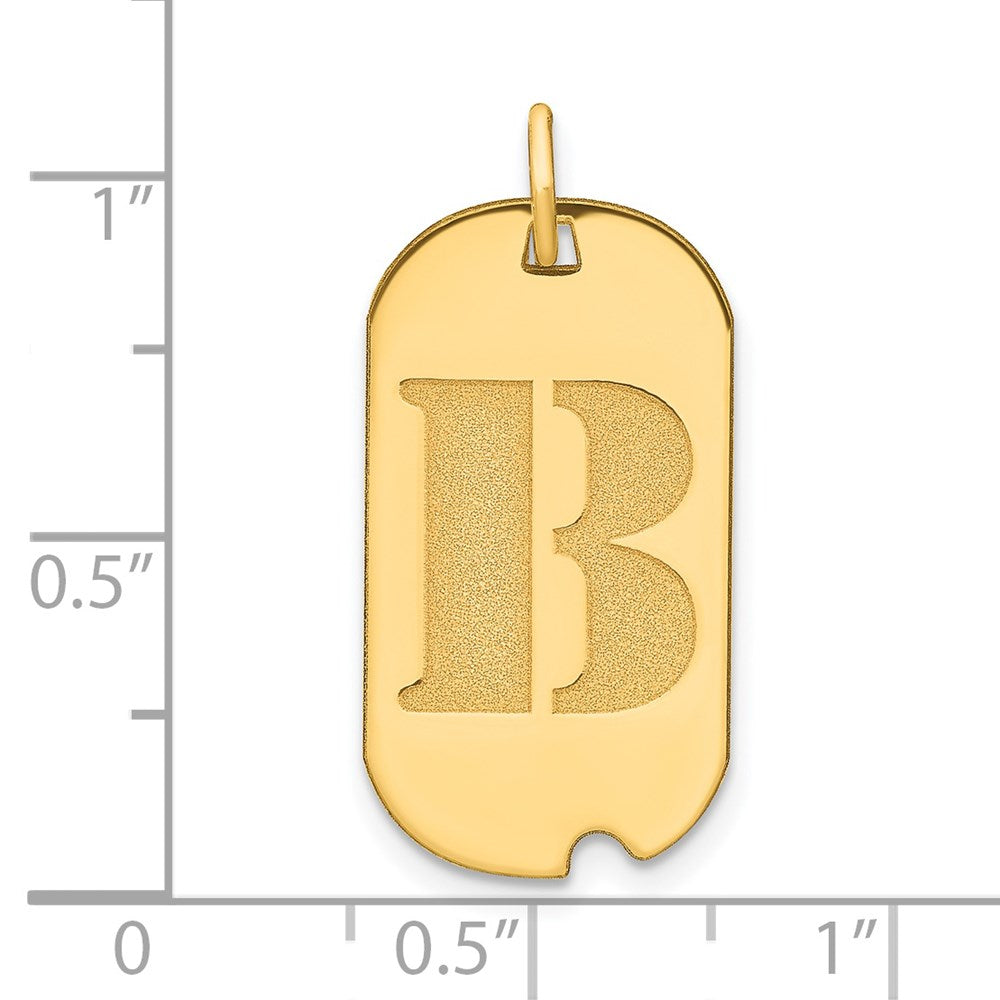 Charlie & Co Jewelry | 14k Polished Letter B Initial Dog Tag Pendant - Model YC1439B