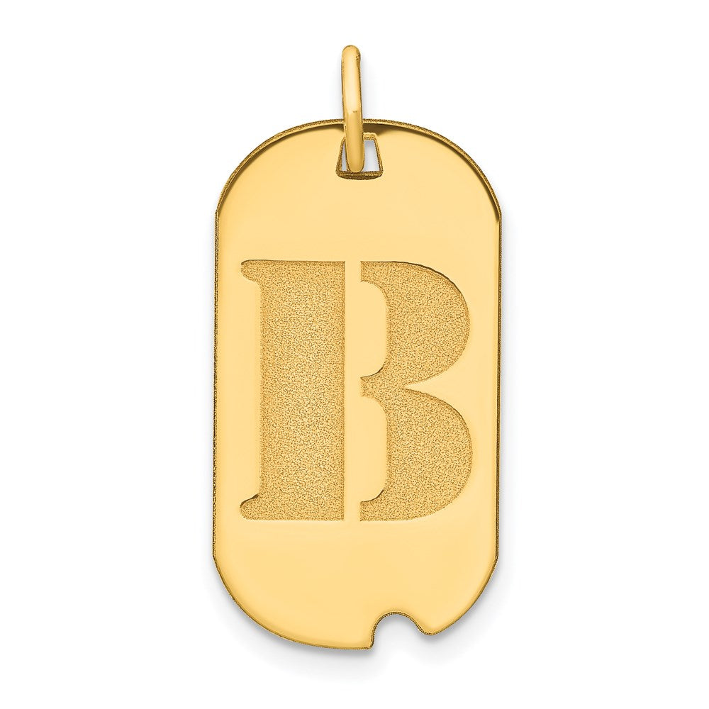 Charlie & Co Jewelry | 14k Polished Letter B Initial Dog Tag Pendant - Model YC1439B