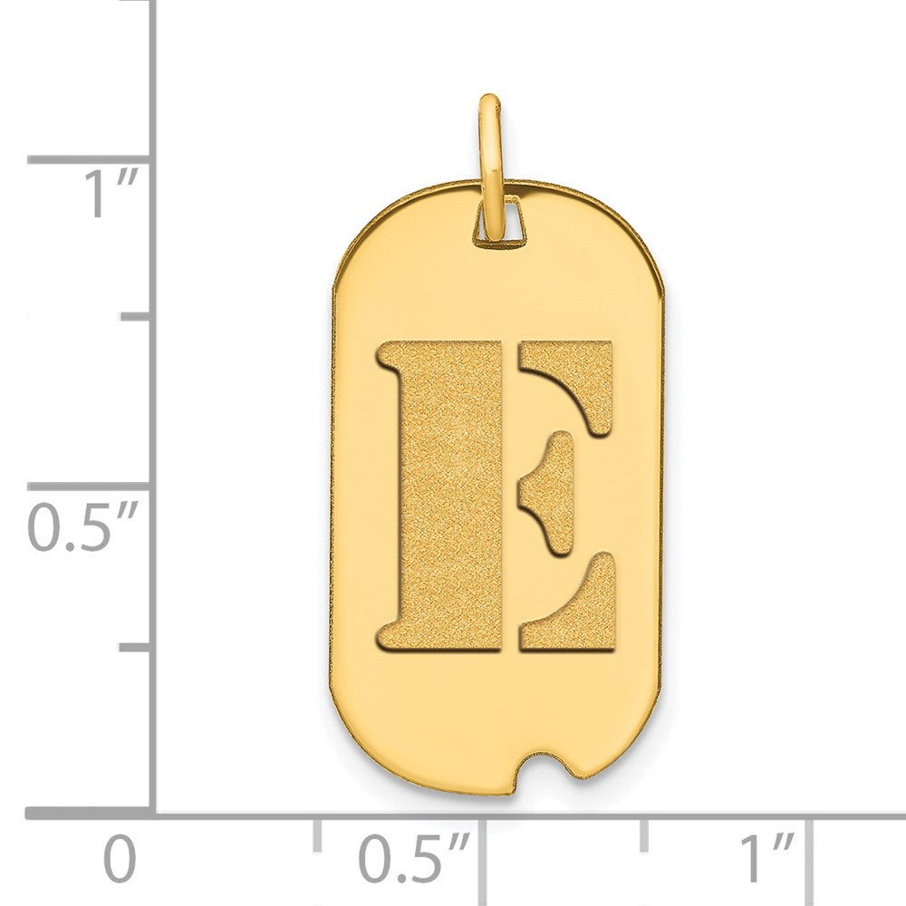 Charlie & Co Jewelry | 14k Polished Letter E Initial Dog Tag Pendant - Model YC1439E