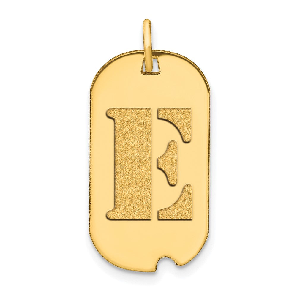 Charlie & Co Jewelry | 14k Polished Letter E Initial Dog Tag Pendant - Model YC1439E