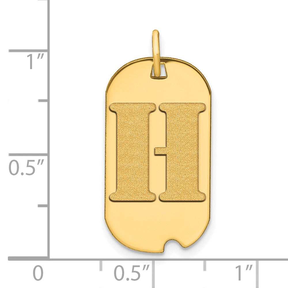 Charlie & Co Jewelry | 14k Polished Letter H Initial Dog Tag Pendant - Model YC1439H