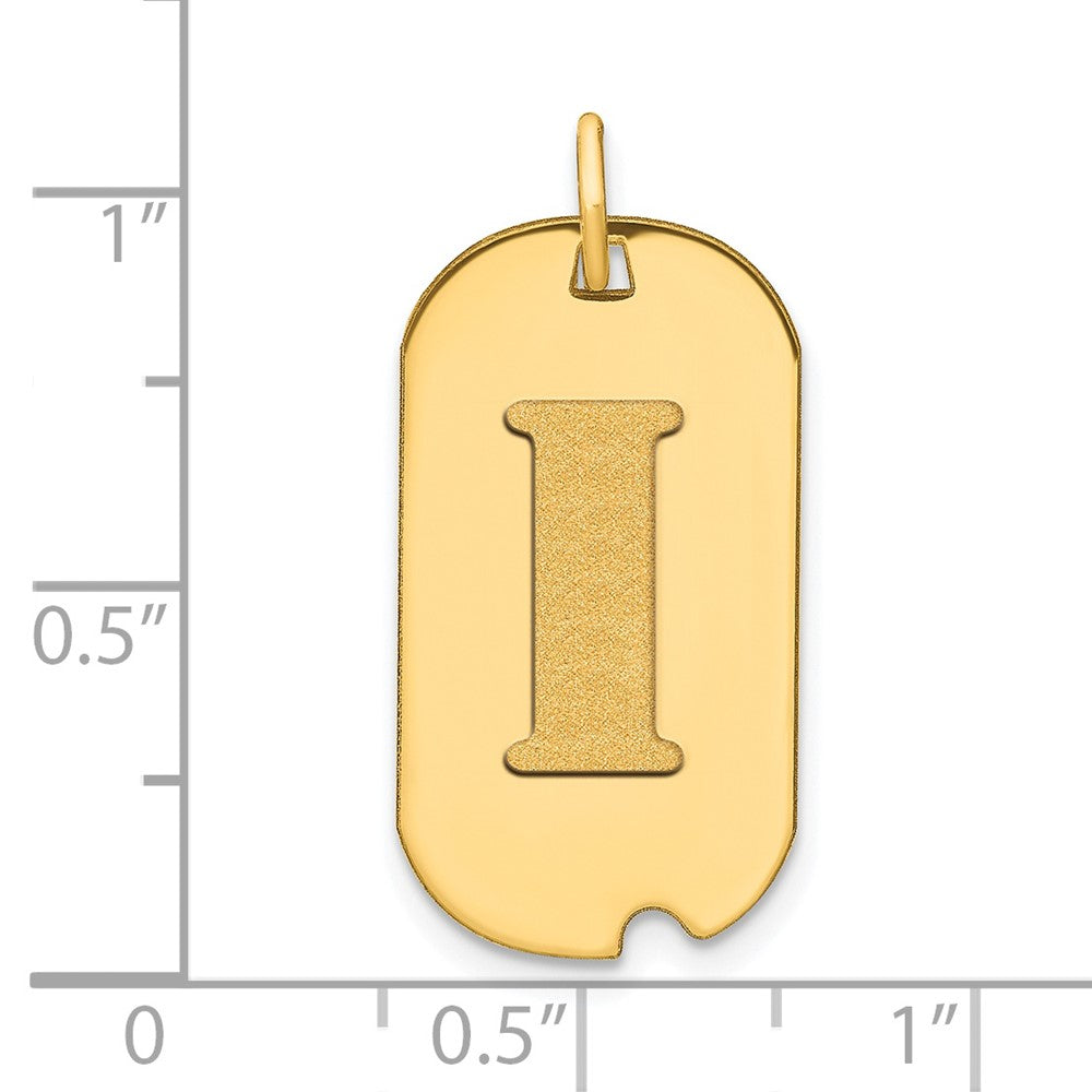 Charlie & Co Jewelry | 14k Polished Letter I Initial Dog Tag Pendant - Model YC1439I