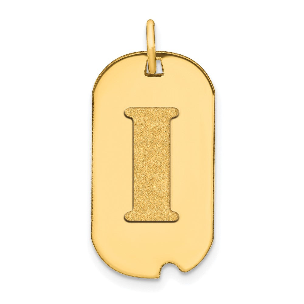 Charlie & Co Jewelry | 14k Polished Letter I Initial Dog Tag Pendant - Model YC1439I
