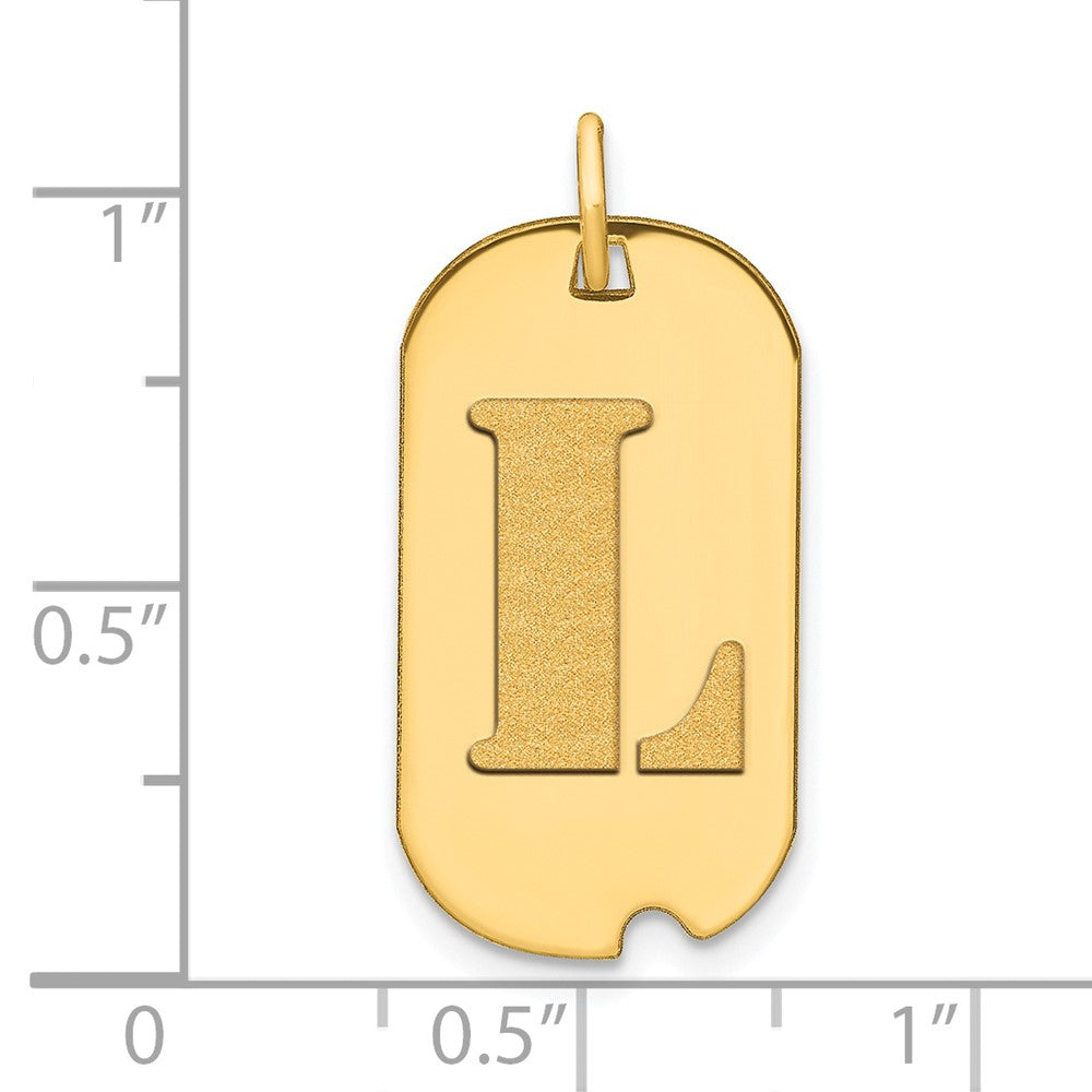 Charlie & Co Jewelry | 14k Polished Letter L Initial Dog Tag Pendant - Model YC1439L