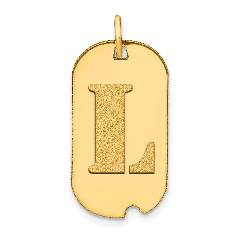 Charlie & Co Jewelry | 14k Polished Letter L Initial Dog Tag Pendant - Model YC1439L