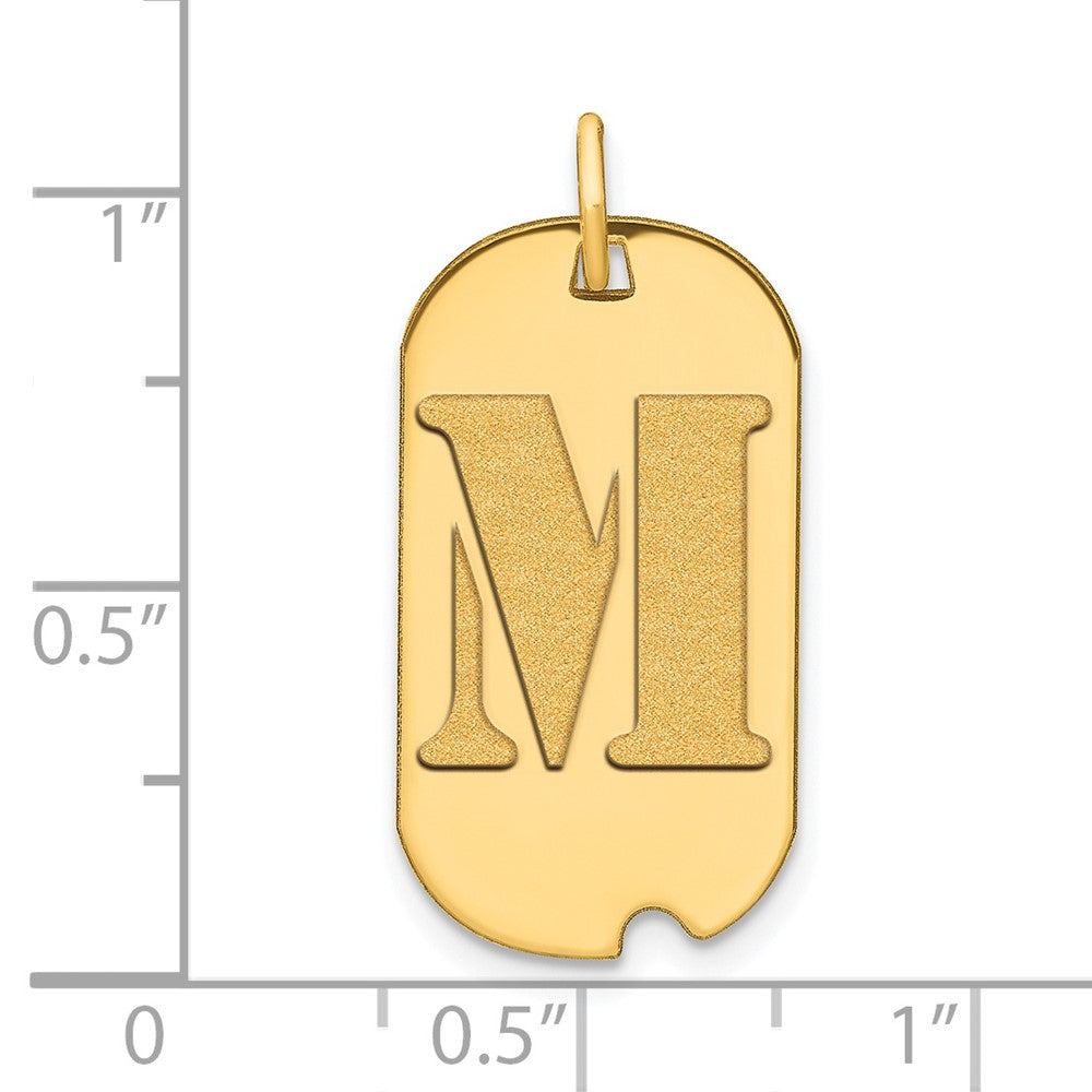 Charlie & Co Jewelry | 14k Polished Letter M Initial Dog Tag Pendant - Model YC1439M