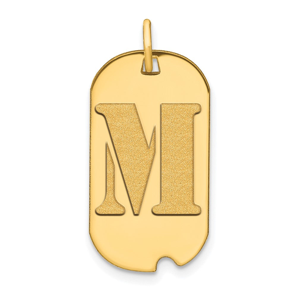 Charlie & Co Jewelry | 14k Polished Letter M Initial Dog Tag Pendant - Model YC1439M