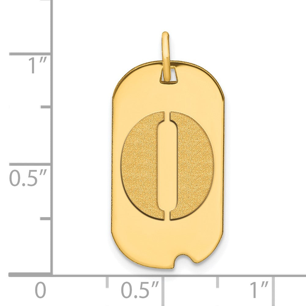 Charlie & Co Jewelry | 14k Polished Letter O Initial Dog Tag Pendant - Model YC1439O