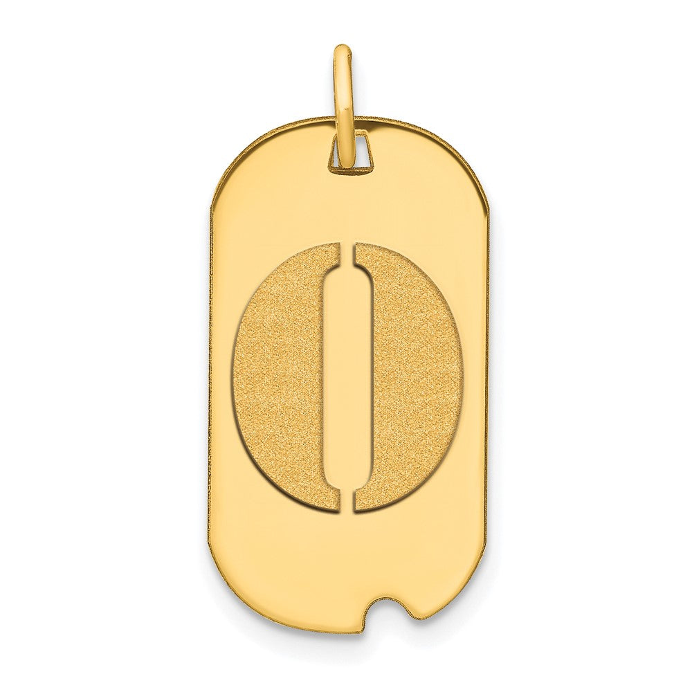 Charlie & Co Jewelry | 14k Polished Letter O Initial Dog Tag Pendant - Model YC1439O