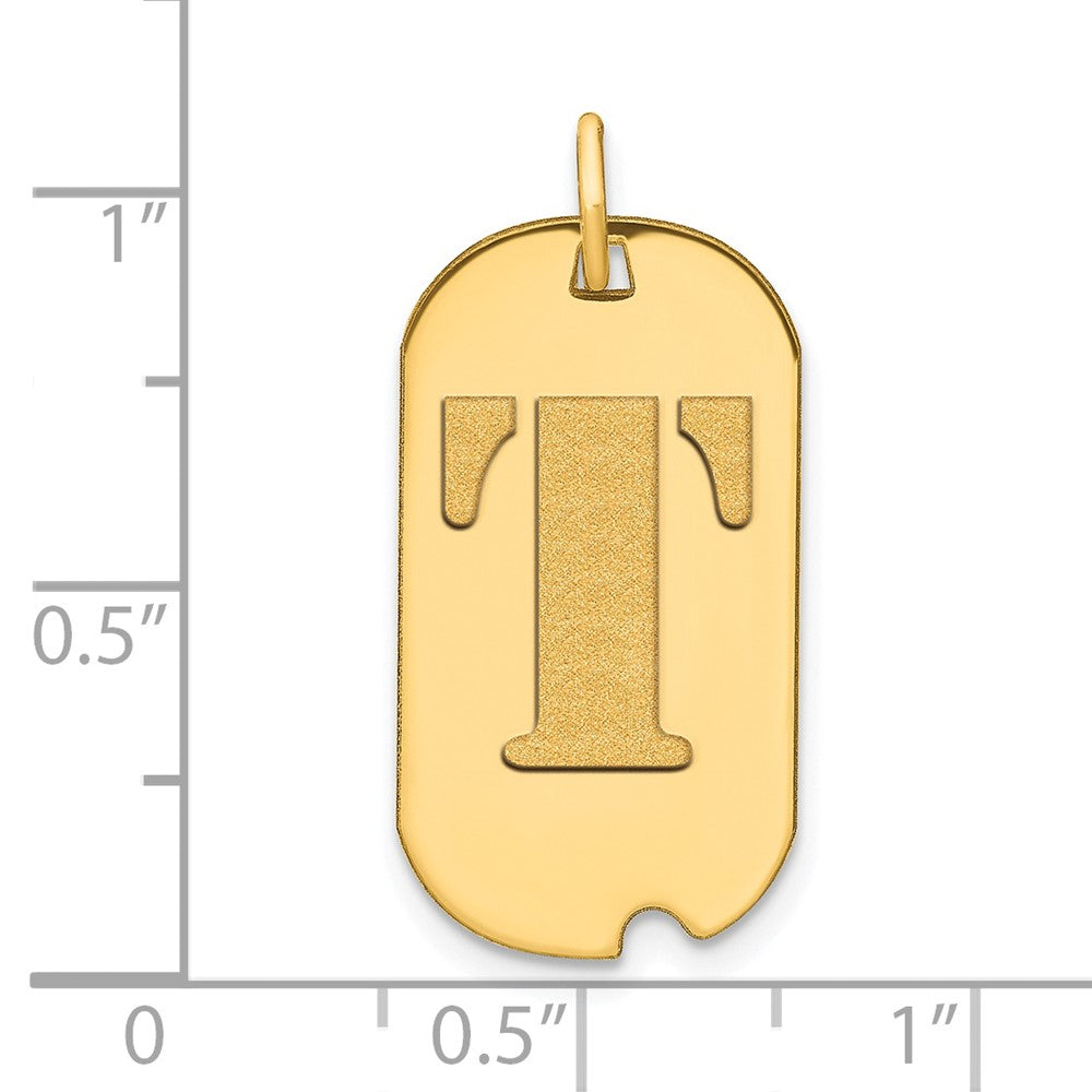Charlie & Co Jewelry | 14k Polished Letter T Initial Dog Tag Pendant - Model YC1439T