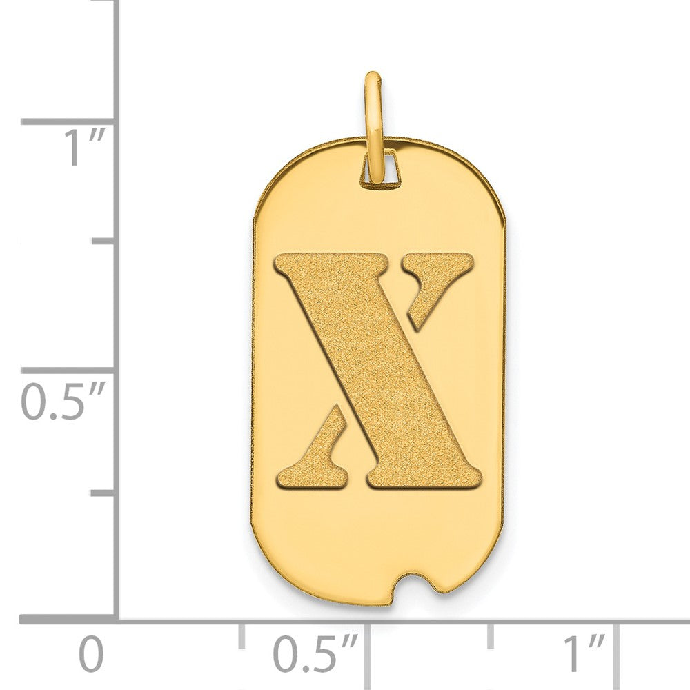Charlie & Co Jewelry | 14k Polished Letter X Initial Dog Tag Pendant - Model YC1439X