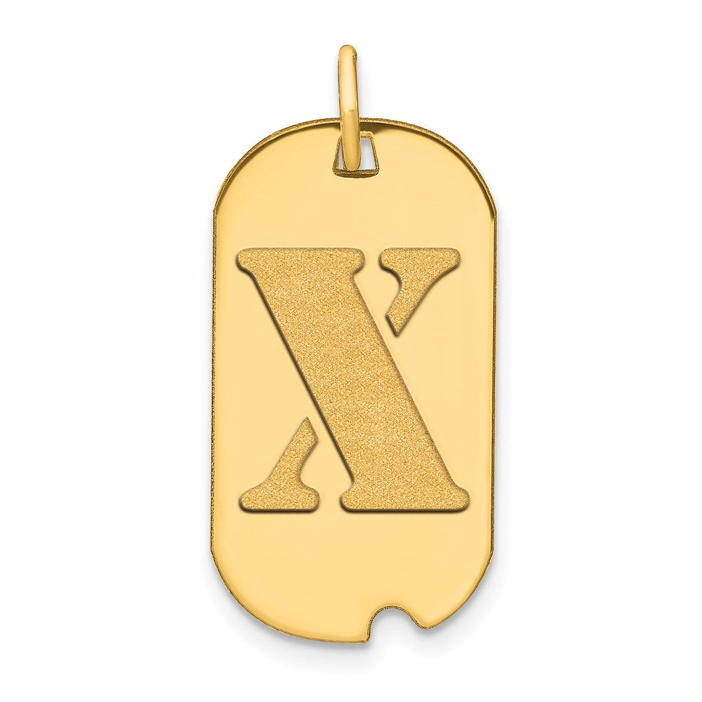 Charlie & Co Jewelry | 14k Polished Letter X Initial Dog Tag Pendant - Model YC1439X