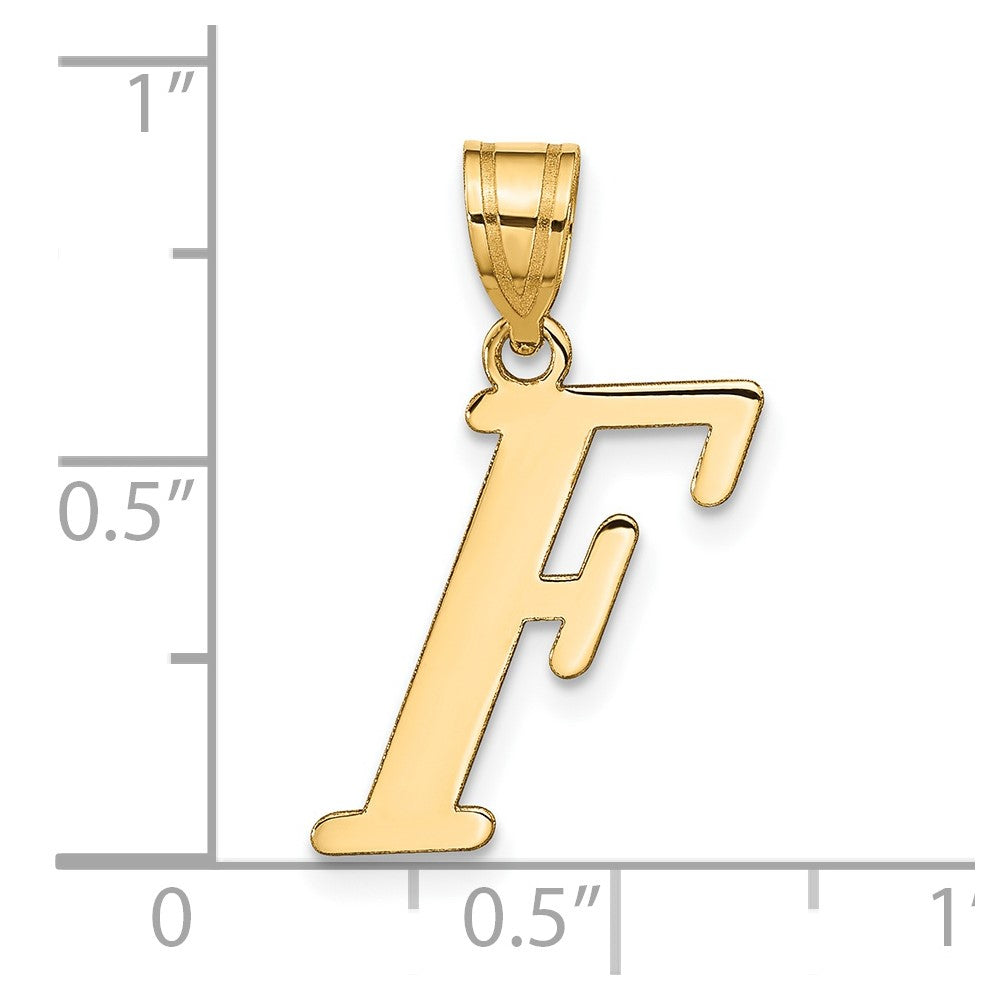 Charlie & Co Jewelry | 14k Polished Letter F Initial Pendant - Model YC1440F