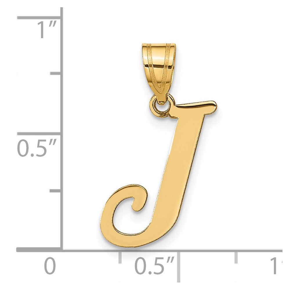 Charlie & Co Jewelry | 14k Polished Letter J Initial Pendant - Model YC1440J