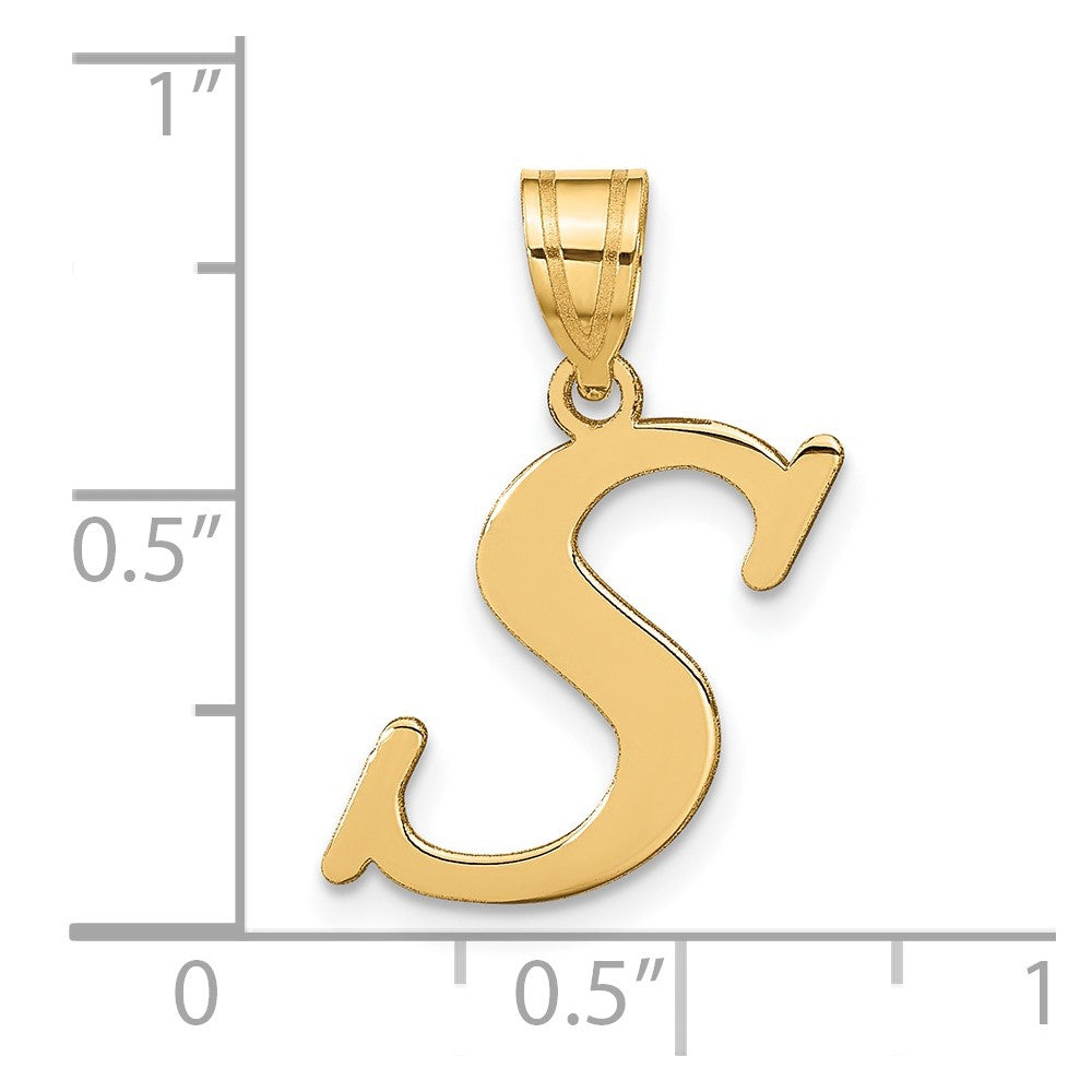 Charlie & Co Jewelry | 14k Polished Letter S Initial Pendant - Model YC1440S