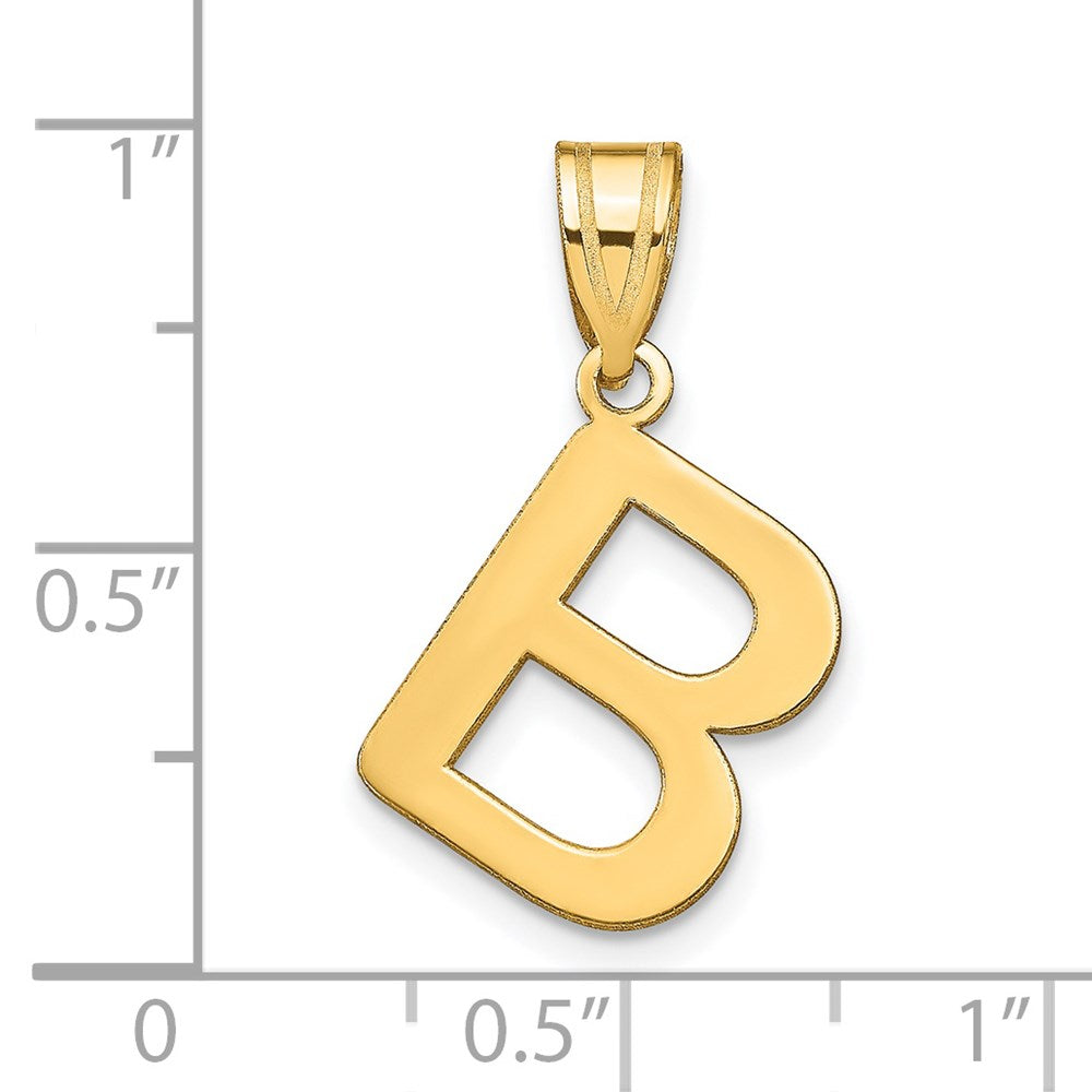 14k Gold Polished Letter 'B' Initial Charm - Charlie & Co. Jewelry