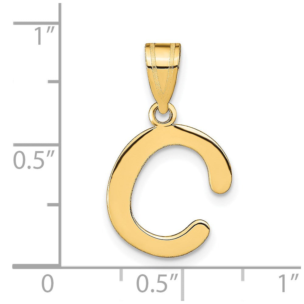 14k Gold Polished Letter 'C' Initial Charm - Charlie & Co. Jewelry