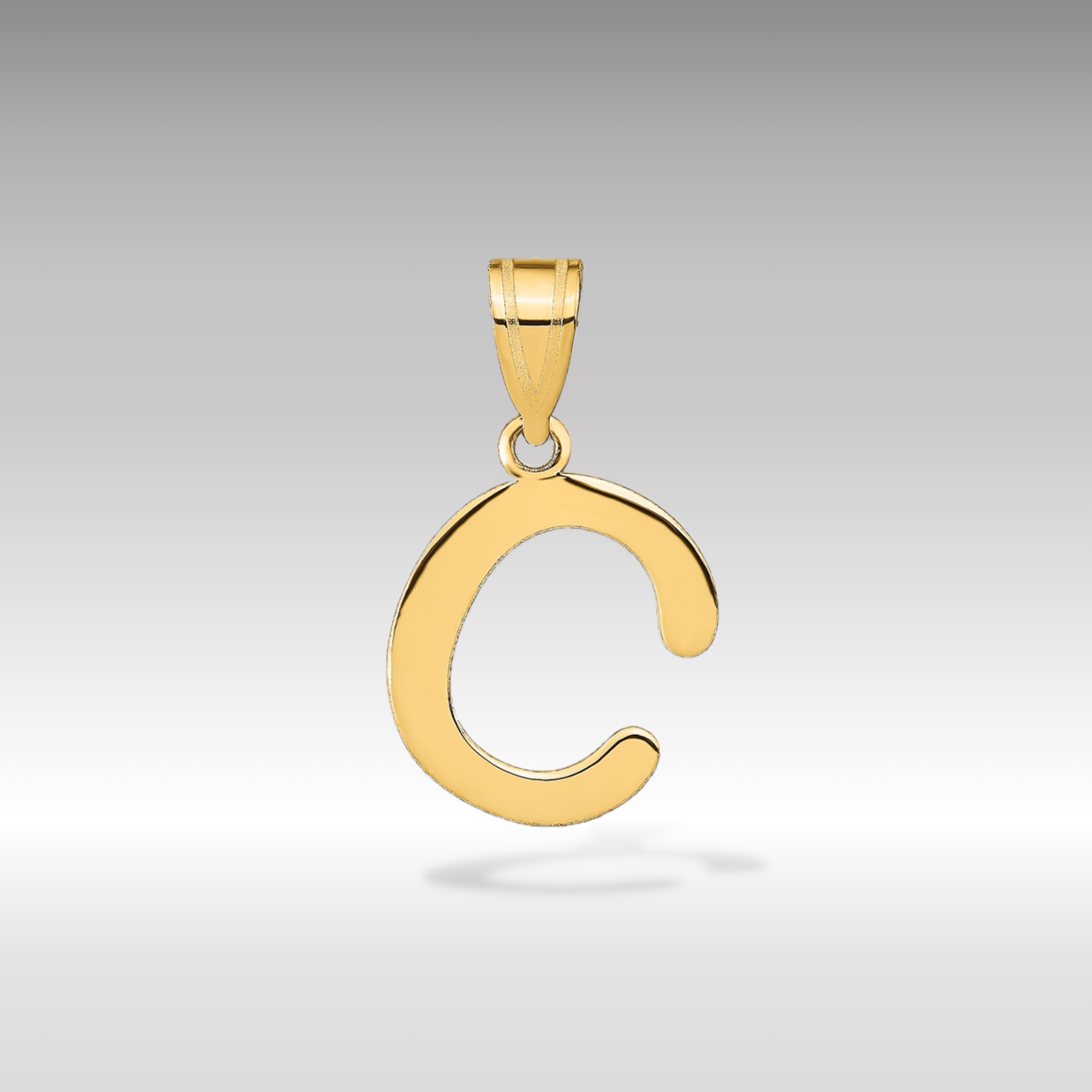 14k Gold Polished Letter 'C' Initial Charm - Charlie & Co. Jewelry