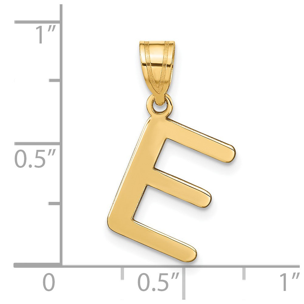 14k Gold Polished Letter 'E' Initial Charm - Charlie & Co. Jewelry