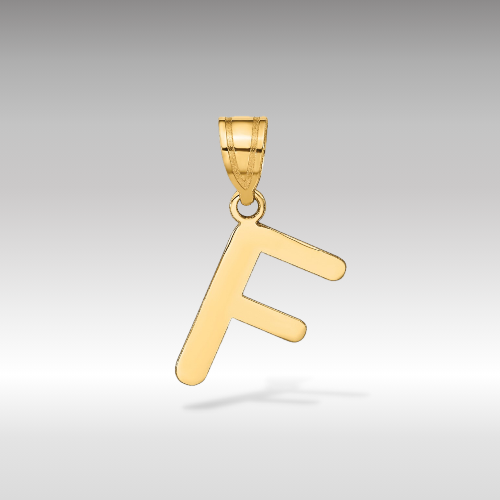 14k Gold Polished Letter 'F' Initial Charm - Charlie & Co. Jewelry