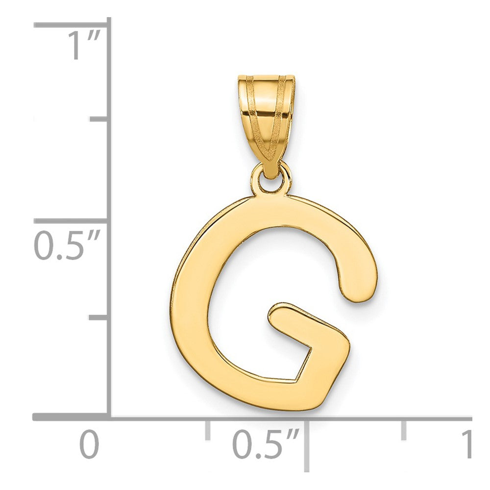 14k Gold Polished Letter 'G' Initial Charm - Charlie & Co. Jewelry