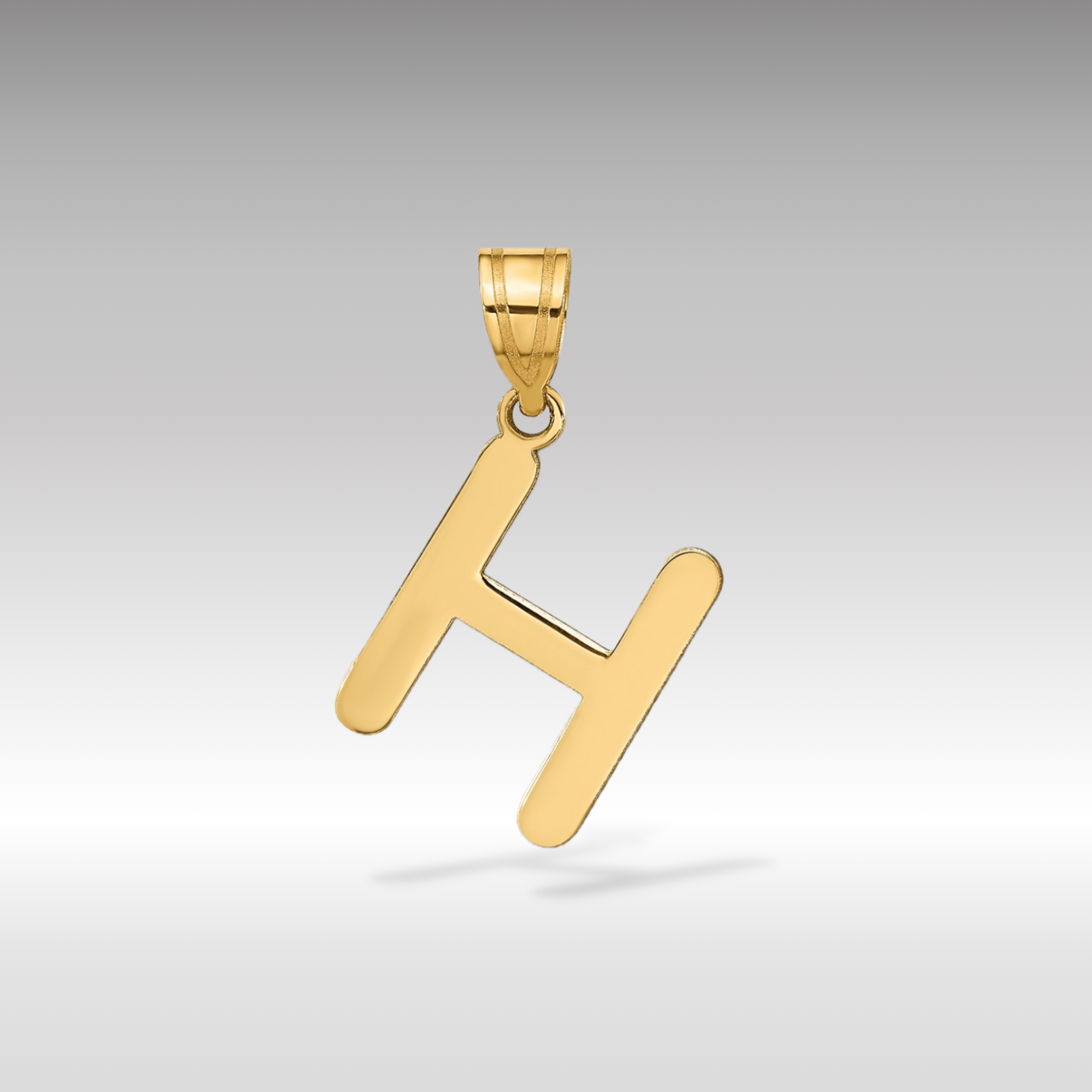 14k Gold Polished Letter 'H' Initial Charm - Charlie & Co. Jewelry
