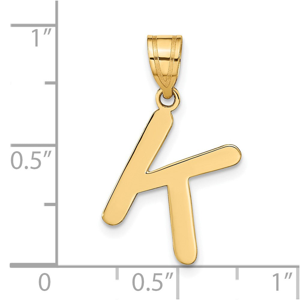 14k Gold Polished Letter 'K' Initial Charm - Charlie & Co. Jewelry