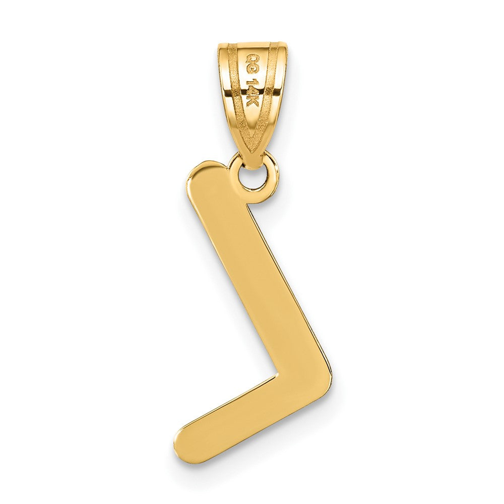 14k Gold Polished Letter 'L' Initial Charm - Charlie & Co. Jewelry