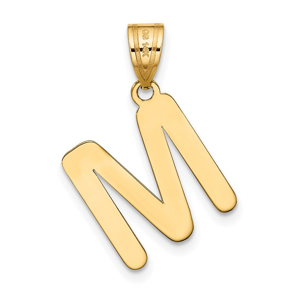 14k Gold Polished Letter 'M' Initial Charm - Charlie & Co. Jewelry