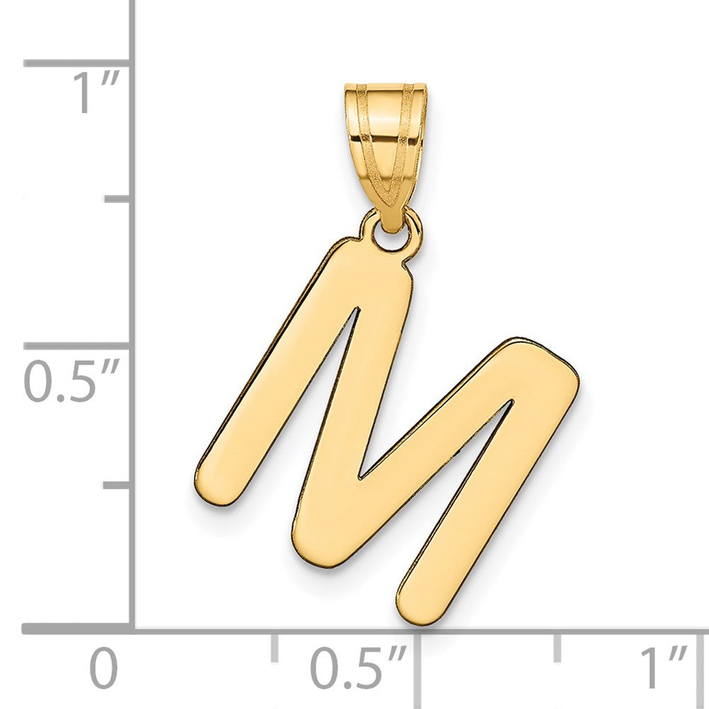 14k Gold Polished Letter 'M' Initial Charm - Charlie & Co. Jewelry