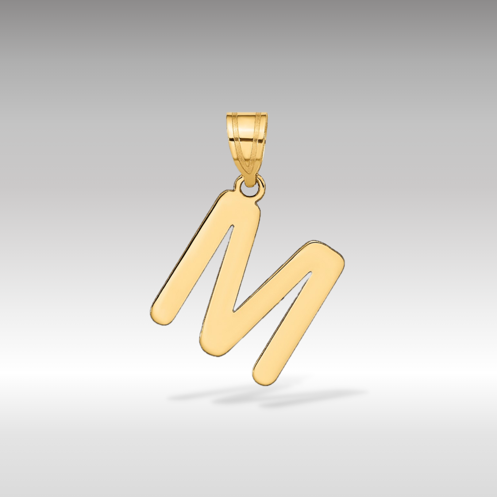 14k Gold Polished Letter 'M' Initial Charm - Charlie & Co. Jewelry